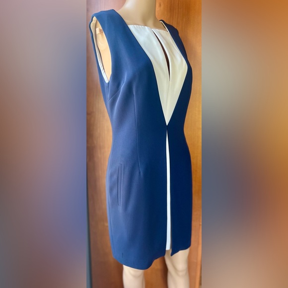 RAG & BONE Color Block Navy & Creme Dress Size 4 - Picture 3 of 10